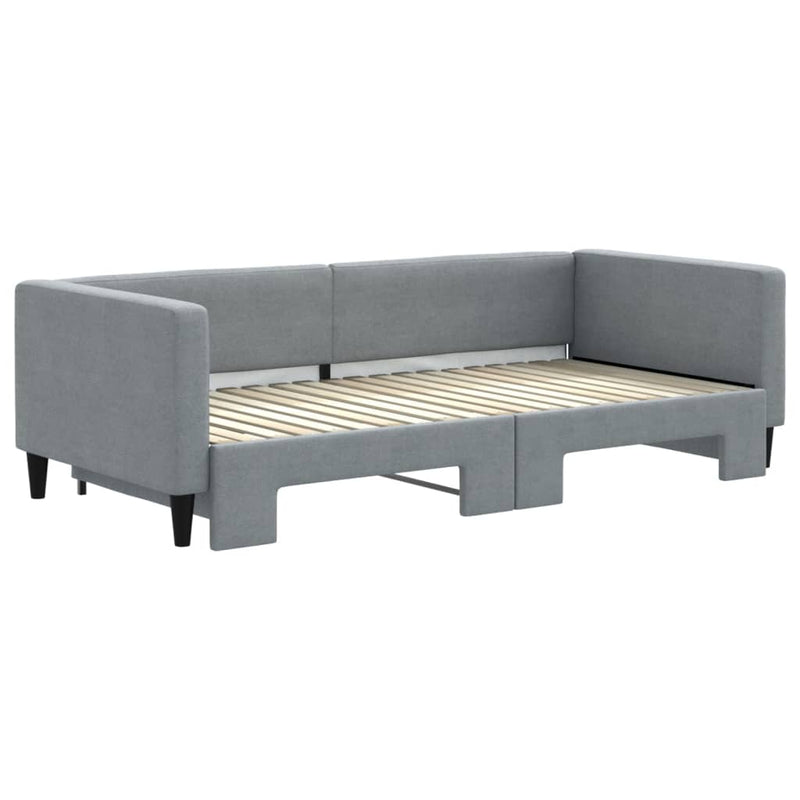 vidaXL Daybed with Trundle without Mattress Light Grey 90x190 cm