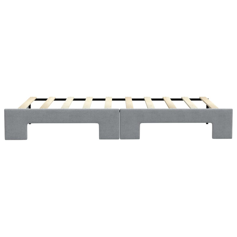 vidaXL Daybed with Trundle without Mattress Light Grey 90x190 cm
