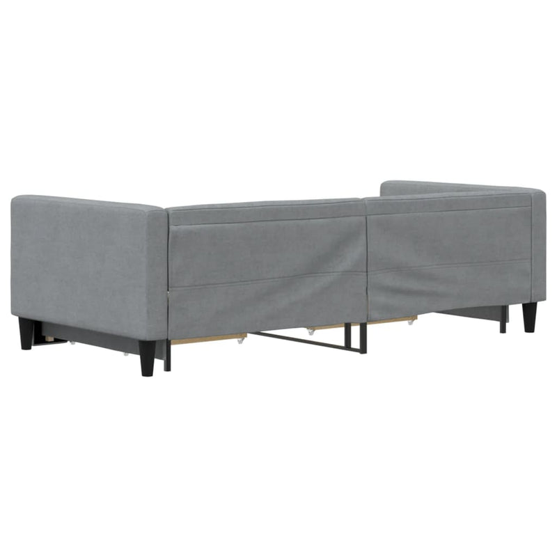 vidaXL Daybed with Trundle&Drawers without Mattress Light Grey 90x190 cm