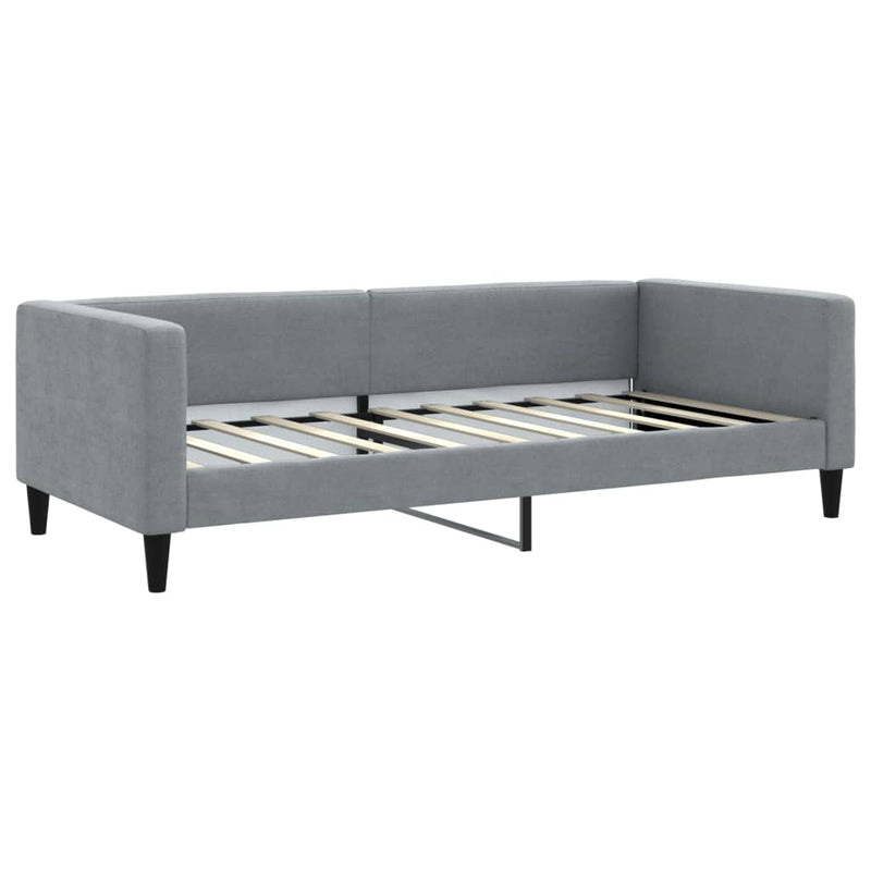 vidaXL Daybed with Trundle&Drawers without Mattress Light Grey 90x190 cm
