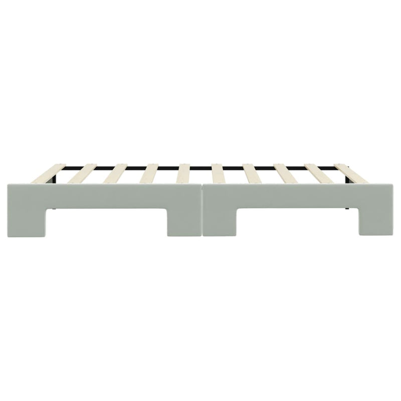 vidaXL Daybed with Trundle without Mattress Light Grey 90x190 cm