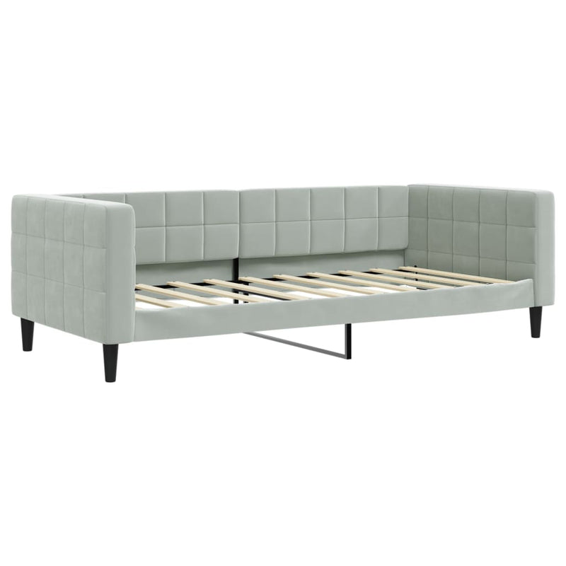 vidaXL Daybed with Trundle without Mattress Light Grey 90x190 cm
