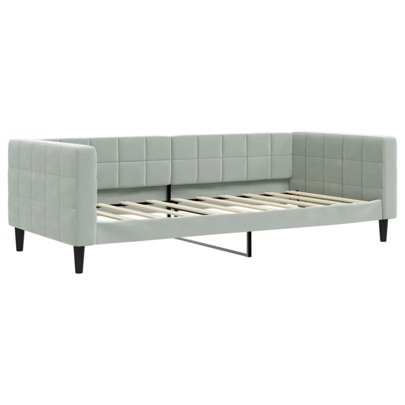 vidaXL Daybed with Trundle&Drawers without Mattress Light Grey 90x190 cm
