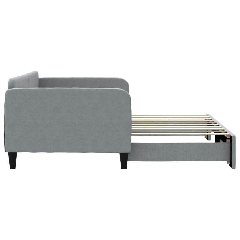vidaXL Daybed with Trundle without Mattress Light Grey 90x190 cm