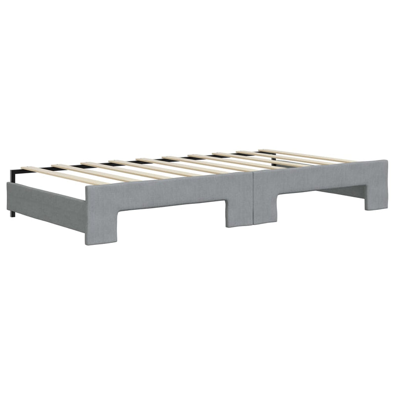 vidaXL Daybed with Trundle without Mattress Light Grey 90x190 cm