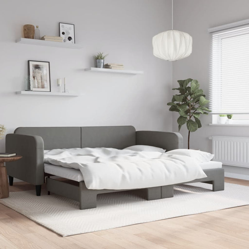vidaXL Daybed with Trundle without Mattress Dark Grey 90x190 cm
