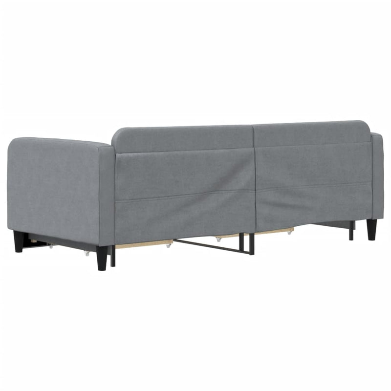 vidaXL Daybed with Trundle&Drawers without Mattress Light Grey 90x190 cm