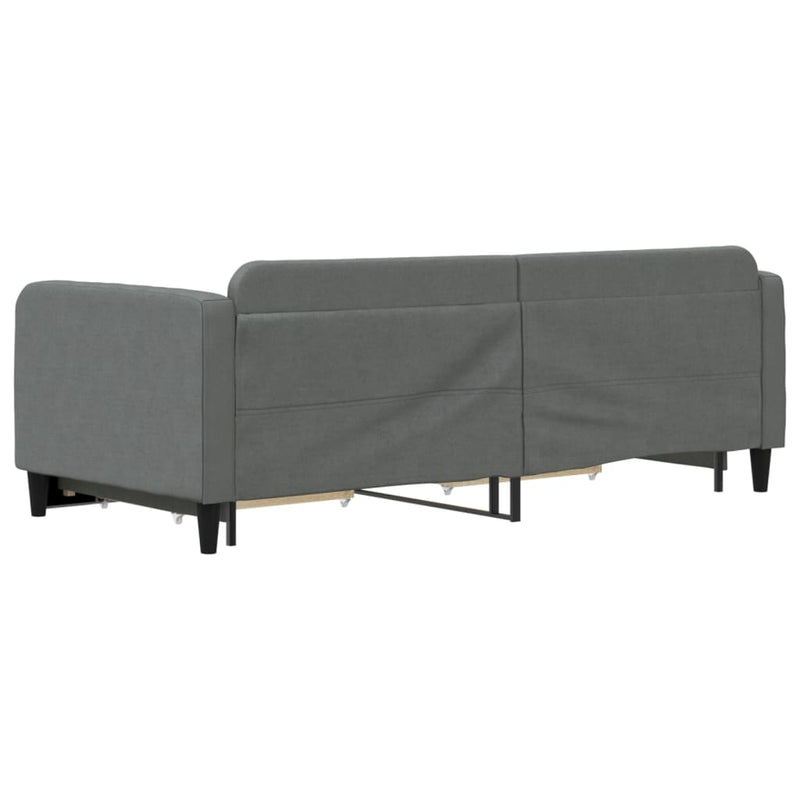vidaXL Daybed with Trundle&Drawers without Mattress Dark Grey 90x190 cm