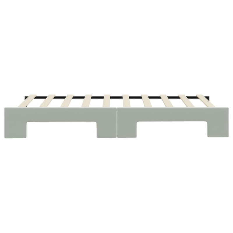vidaXL Daybed with Trundle without Mattress Light Grey 90x190 cm