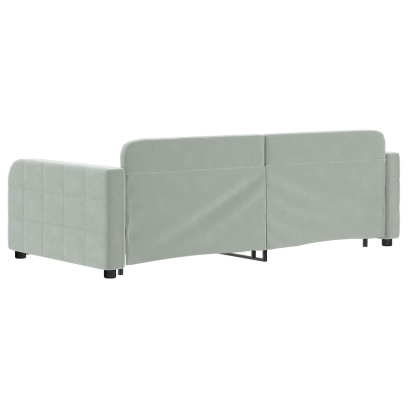 vidaXL Daybed with Trundle&Drawers without Mattress Light Grey 90x190 cm