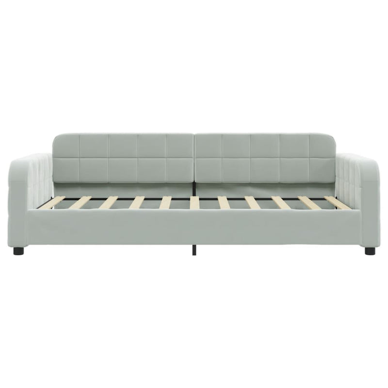 vidaXL Daybed with Trundle&Drawers without Mattress Light Grey 90x190 cm