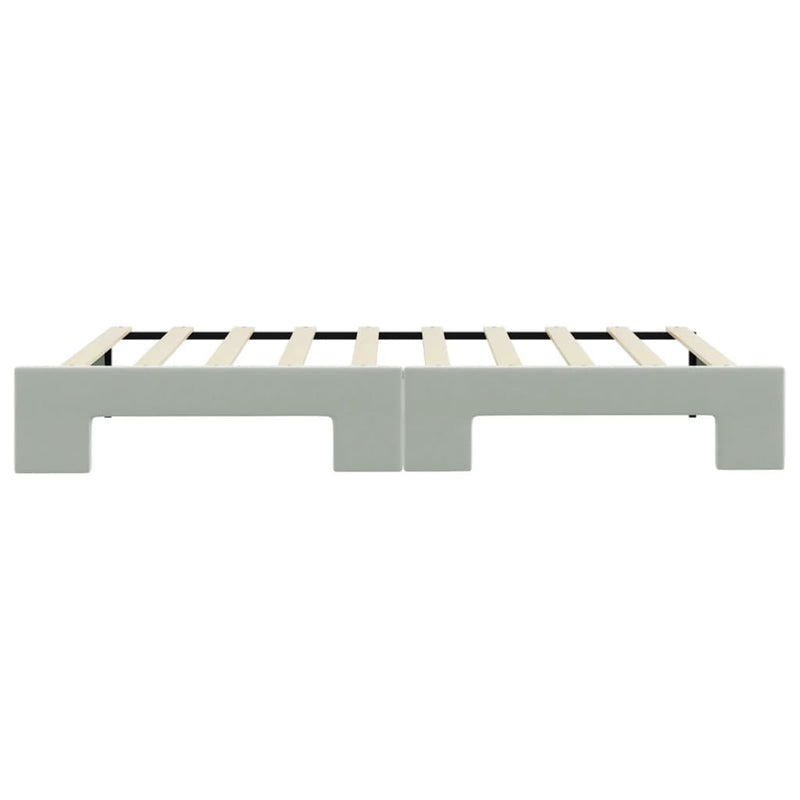 vidaXL Daybed with Trundle without Mattress Light Grey 90x190 cm