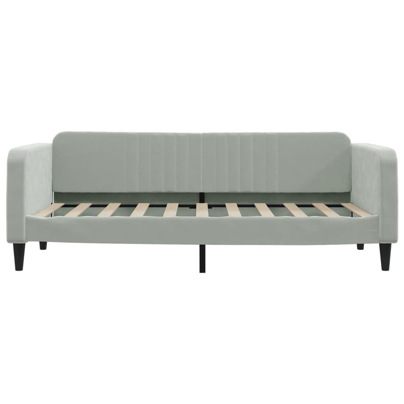 vidaXL Daybed with Trundle&Drawers without Mattress Light Grey 90x190 cm