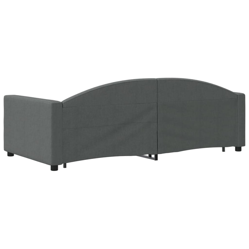 vidaXL Daybed with Trundle&Drawers without Mattress Dark Grey 90x190 cm