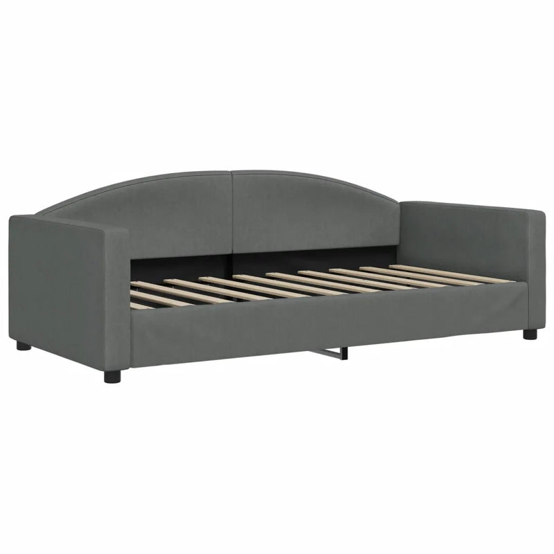 Daybed with Trundle&Drawers without Mattress Dark Grey 90x190 cm