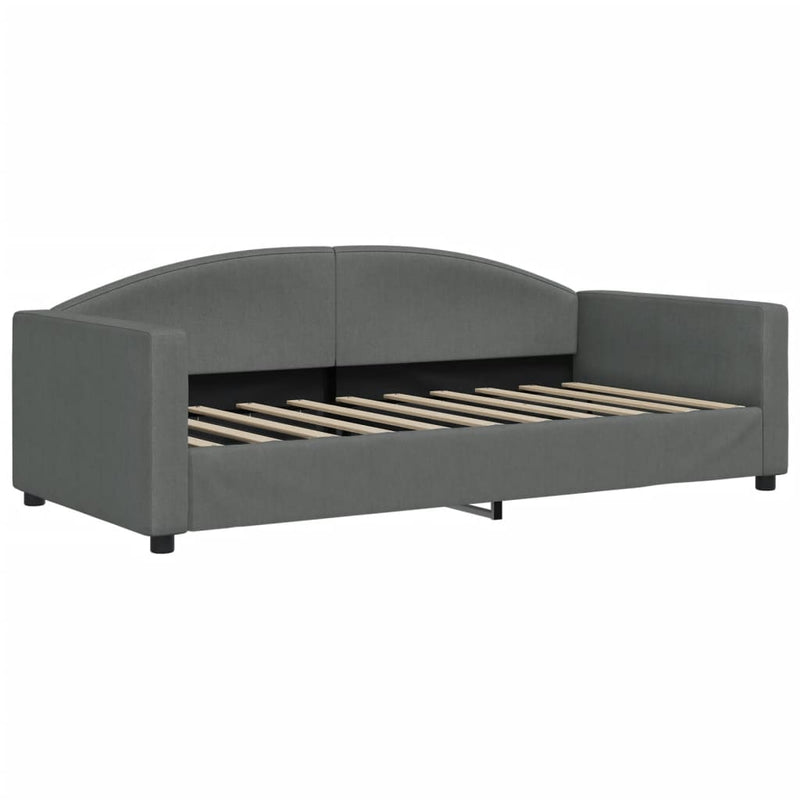 vidaXL Daybed with Trundle&Drawers without Mattress Dark Grey 90x190 cm