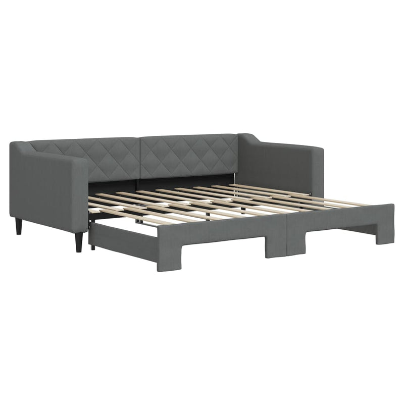 vidaXL Daybed with Trundle without Mattress Dark Grey 90x190 cm
