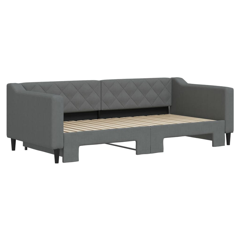 vidaXL Daybed with Trundle without Mattress Dark Grey 90x190 cm