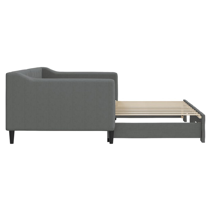 vidaXL Daybed with Trundle without Mattress Dark Grey 90x190 cm
