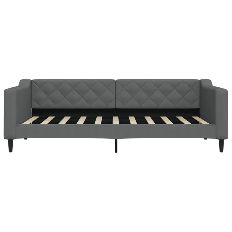 Daybed with Trundle&Drawers without Mattress Dark Grey 90x190 cm