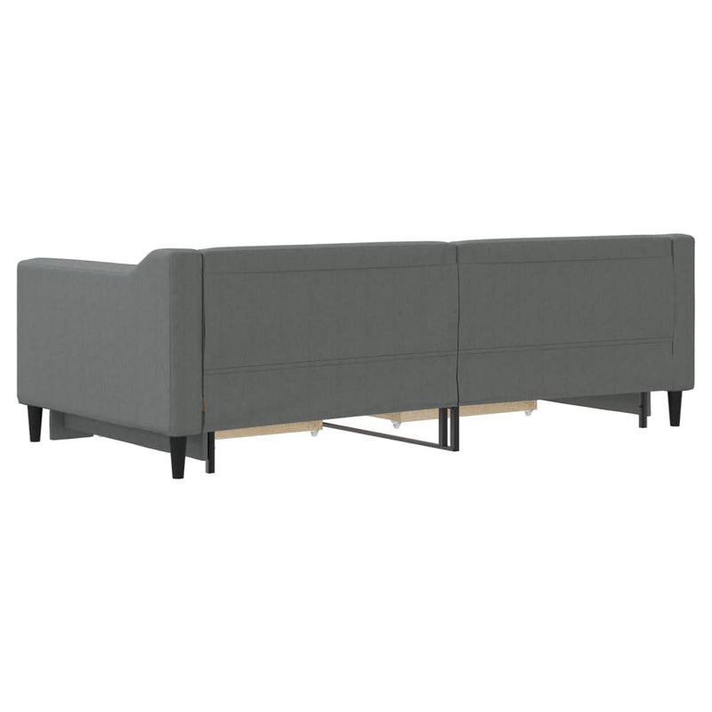 vidaXL Daybed with Trundle&Drawers without Mattress Dark Grey 90x190 cm