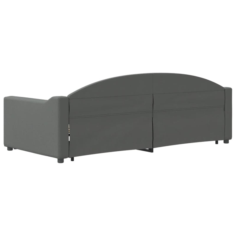 vidaXL Daybed with Trundle&Drawers without Mattress Dark Grey 90x190 cm