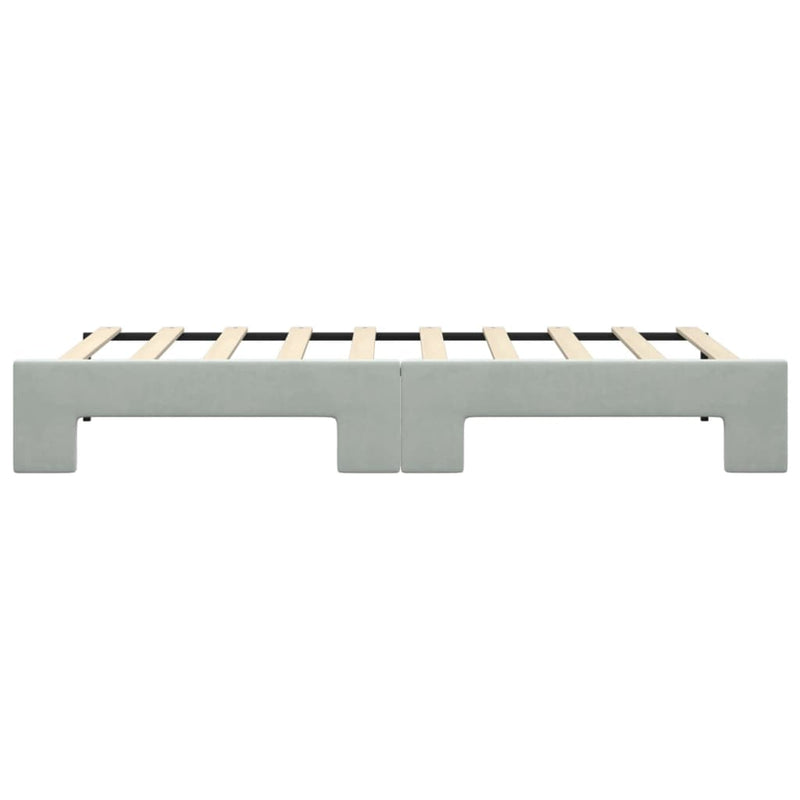 vidaXL Daybed with Trundle without Mattress Light Grey 90x190 cm