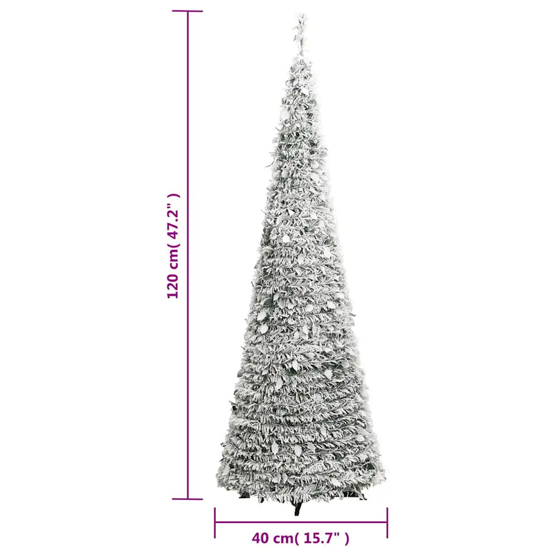 Artificial Christmas Tree Pop-up Flocked Snow 50 LEDs 120 cm
