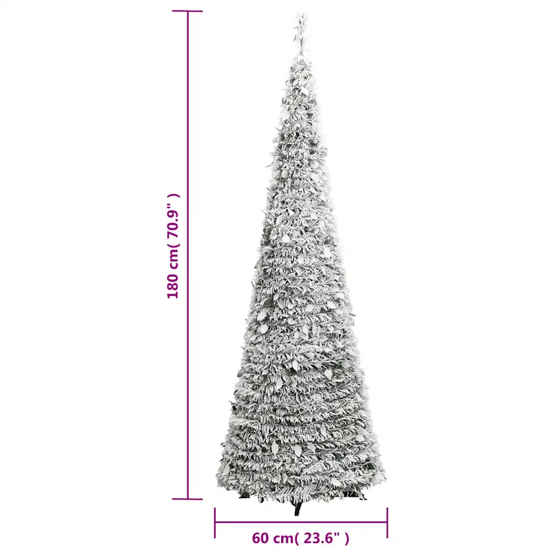 Artificial Christmas Tree Pop-up Flocked Snow 150 LEDs 180 cm