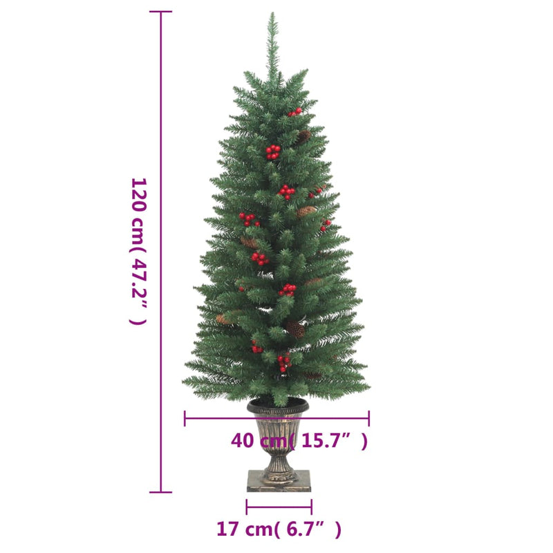 vidaXL Artificial Christmas Trees 2 pcs 100 LEDs Green 120 cm
