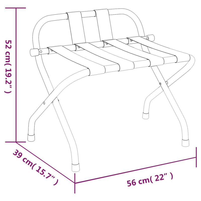 vidaXL Luggage Rack with Backrest Black 56x39x52 cm