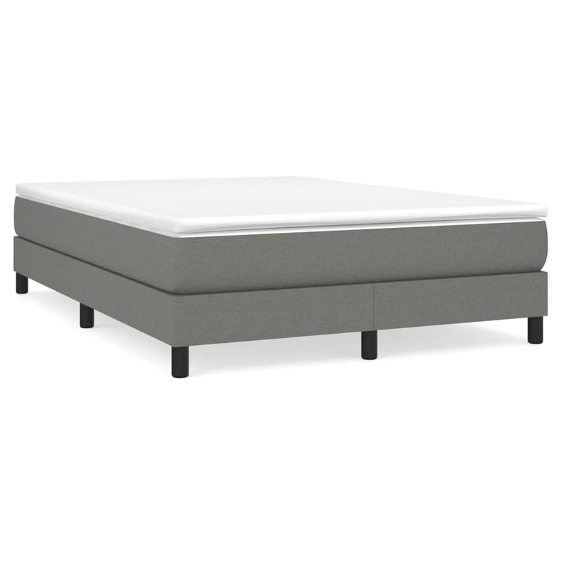 vidaXL Box Spring Bed with Mattress Dark Grey 153x203 cm Queen Size Fabric
