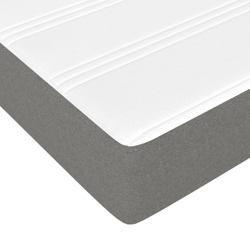vidaXL Box Spring Bed with Mattress Dark Grey 106x203 cm King Single Size Fabric