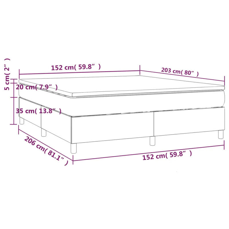 Box Spring Bed with Mattress Black 153x203 cm Queen Size Velvet