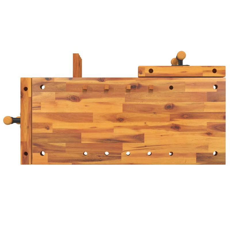 vidaXL Workbench with Vices 92x48x83 cm Solid Wood Acacia
