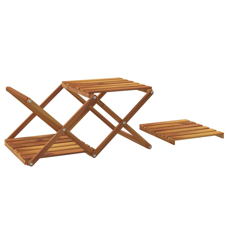 vidaXL 3-Tier Folding Shelf Brown 43x31x63 cm Solid Wood Acacia