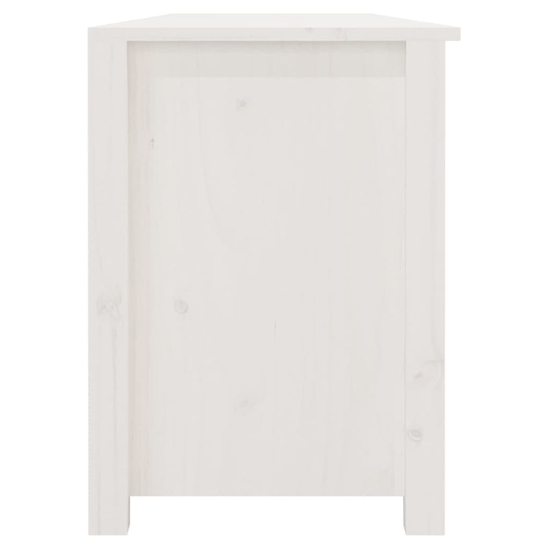 Shoe Bench White 160x36.5x50 cm Solid Wood Pine