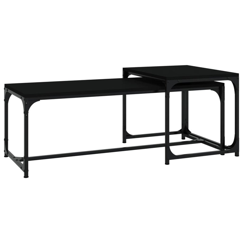 vidaXL Coffee Tables 2 pcs Black Engineered Wood