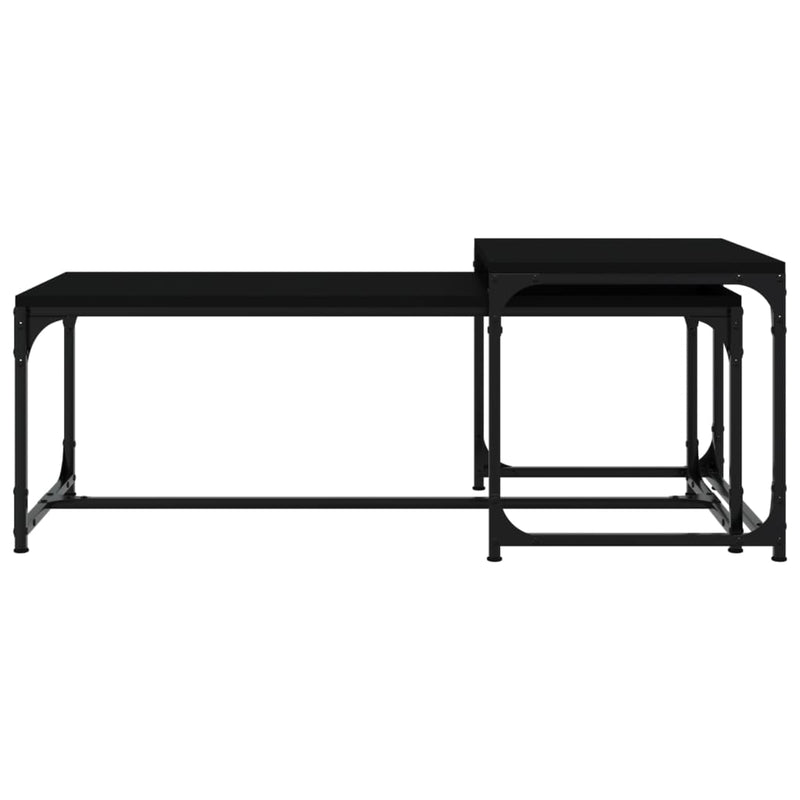 vidaXL Coffee Tables 2 pcs Black Engineered Wood