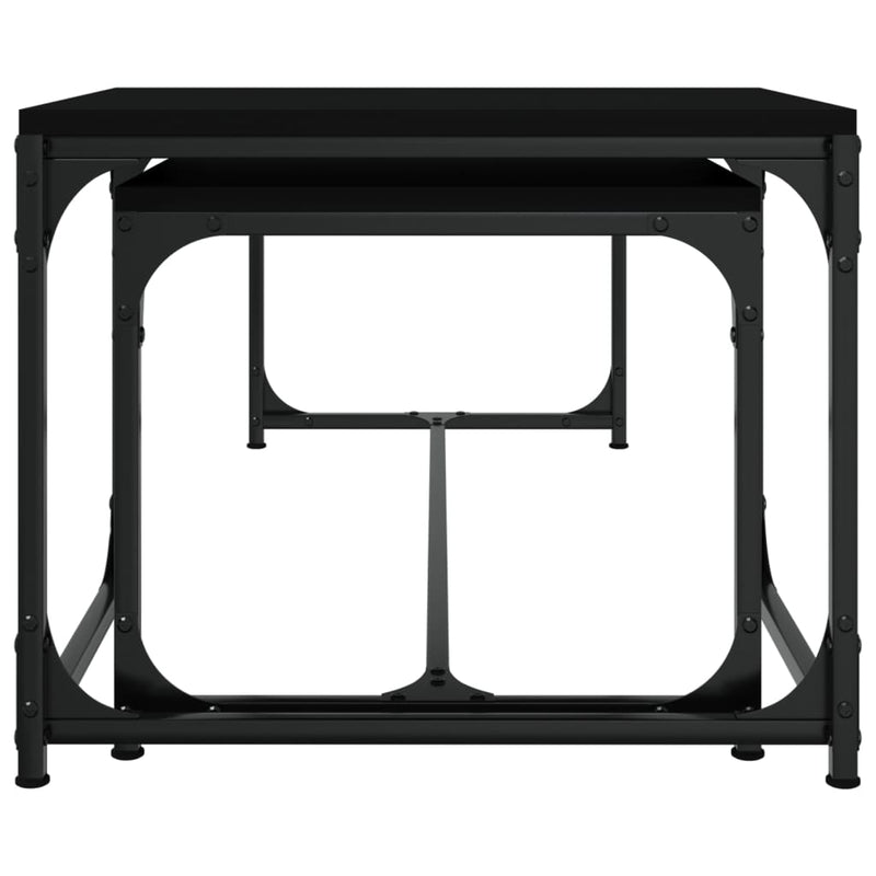 vidaXL Coffee Tables 2 pcs Black Engineered Wood
