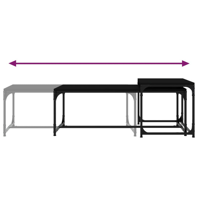vidaXL Coffee Tables 2 pcs Black Engineered Wood