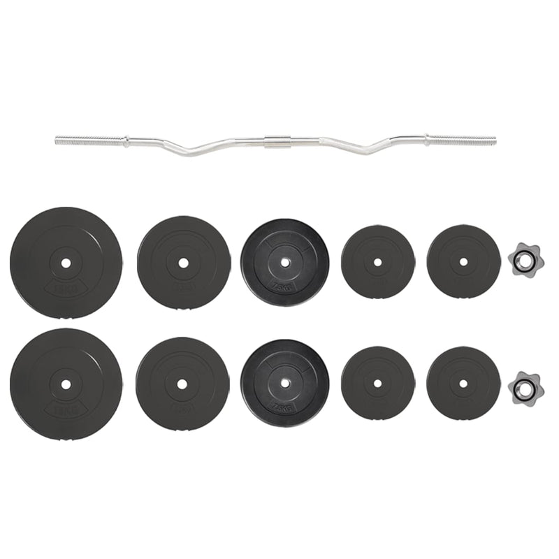 vidaXL Curl Barbell with Plates 90 kg