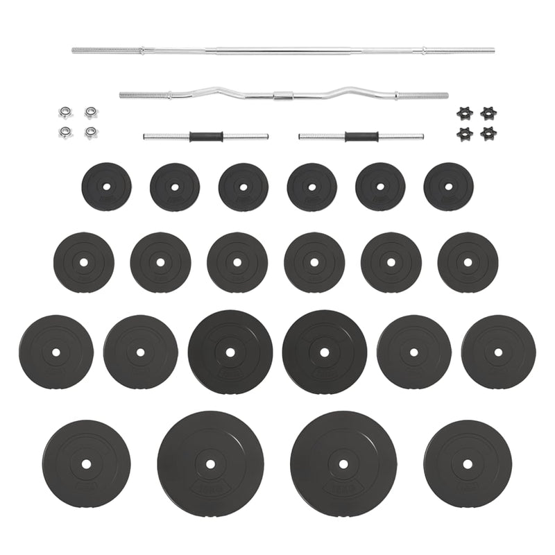 vidaXL Barbell and Dumbbell with Plates Set 120 kg