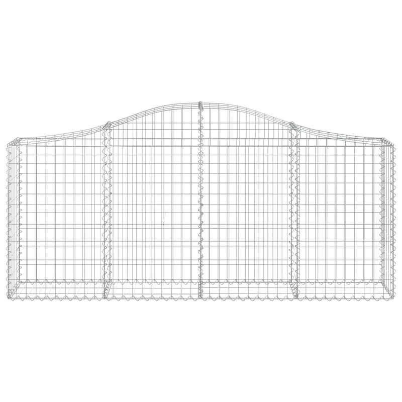 vidaXL Arched Gabion Baskets 2 pcs 200x30x80/100 cm Galvanised Iron