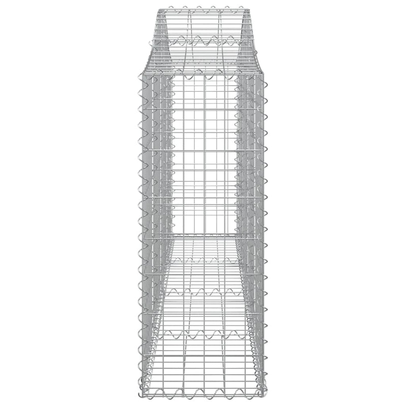 vidaXL Arched Gabion Baskets 2 pcs 200x30x80/100 cm Galvanised Iron