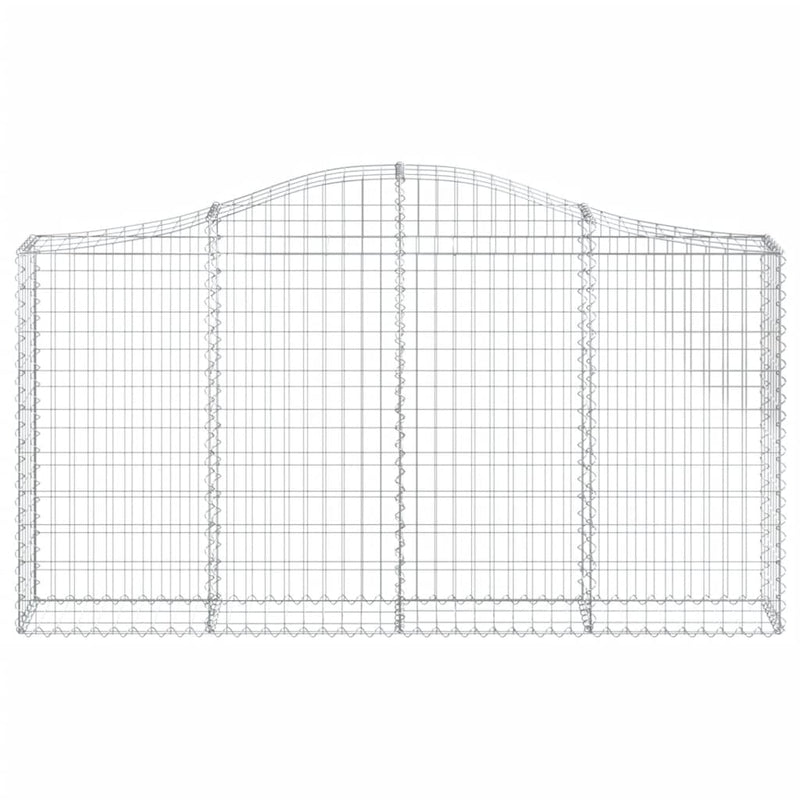 vidaXL Arched Gabion Baskets 2 pcs 200x30x100/120 cm Galvanised Iron