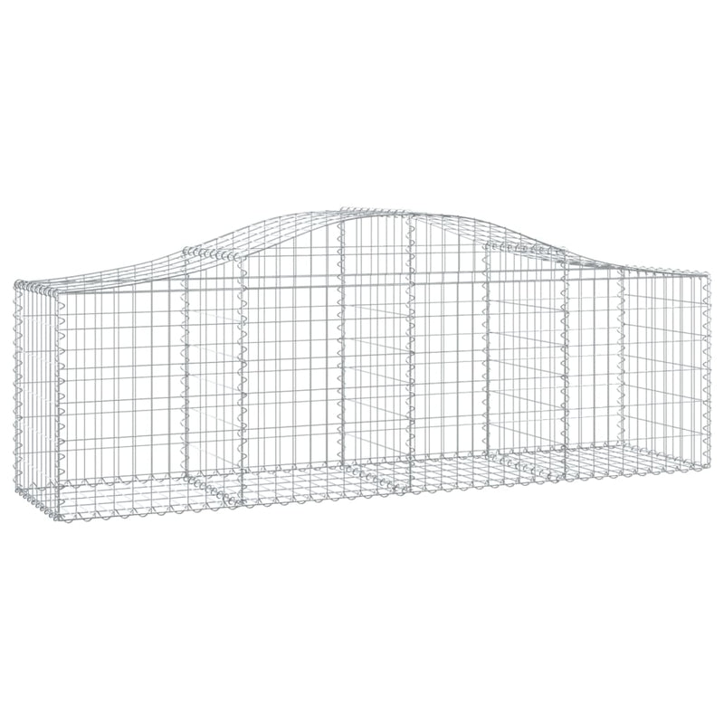 vidaXL Arched Gabion Baskets 2 pcs 200x50x60/80 cm Galvanised Iron