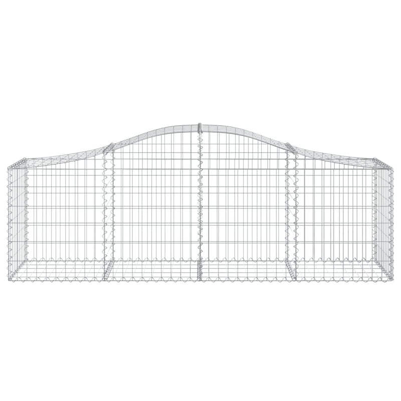 vidaXL Arched Gabion Baskets 2 pcs 200x50x60/80 cm Galvanised Iron