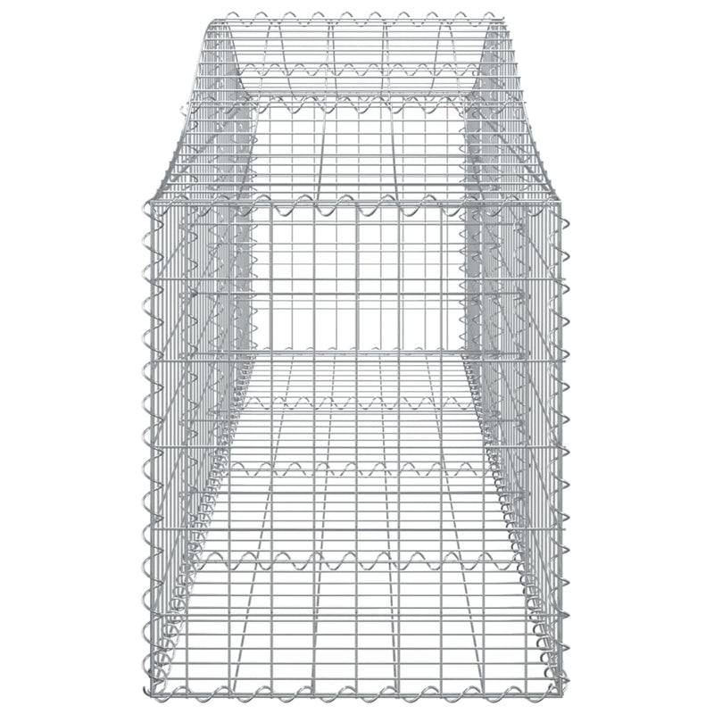 vidaXL Arched Gabion Baskets 2 pcs 200x50x60/80 cm Galvanised Iron