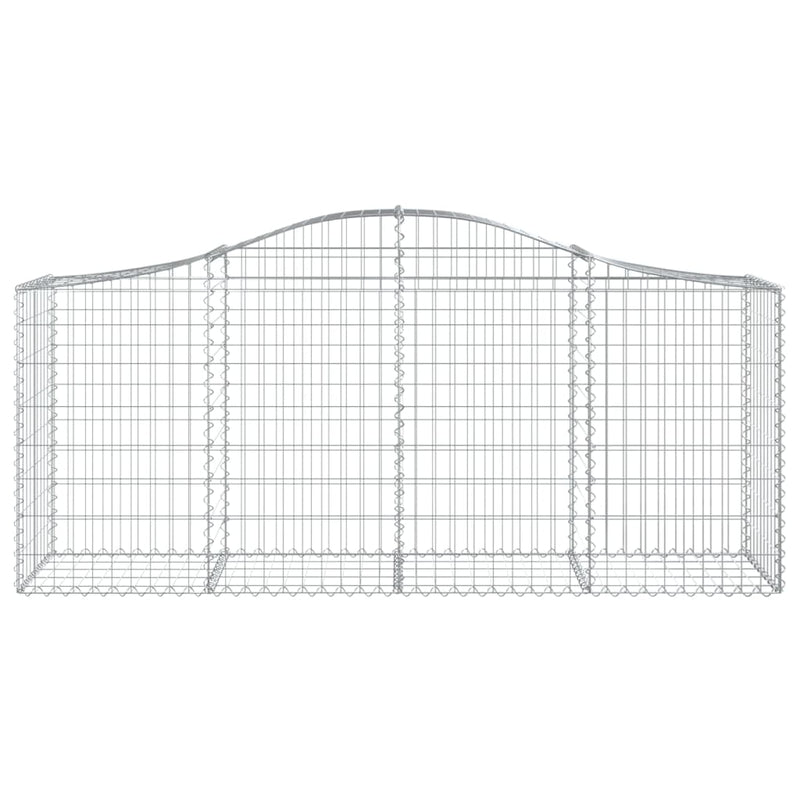 vidaXL Arched Gabion Baskets 5 pcs 200x50x80/100 cm Galvanised Iron